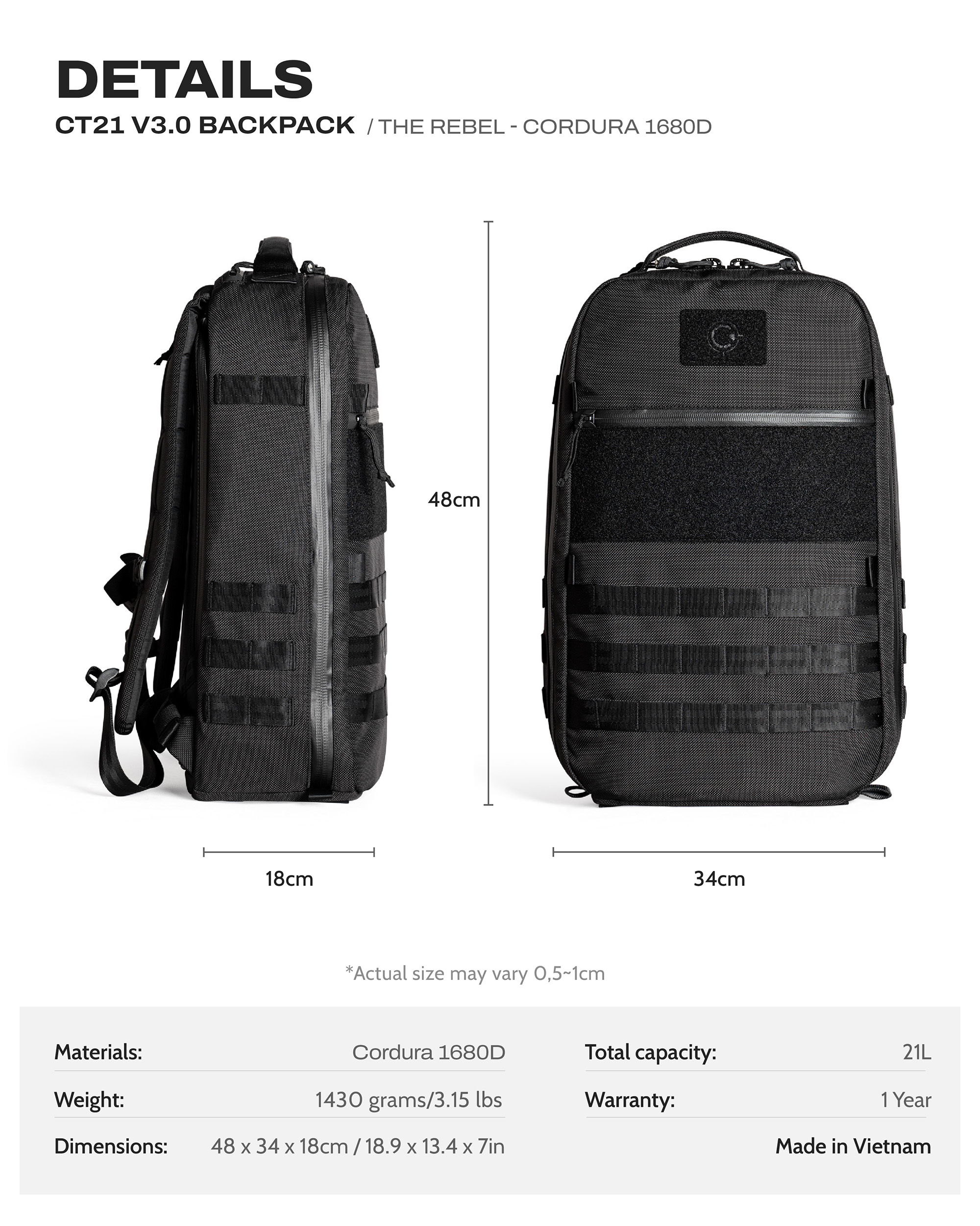 CT21 V3.0 Backpack – THE REBEL